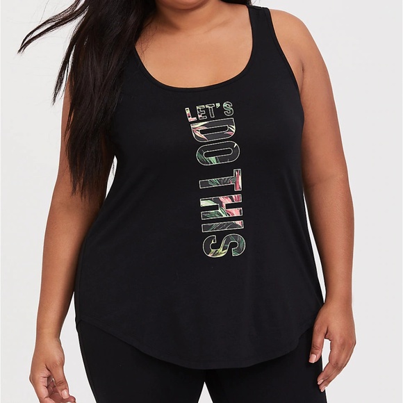 torrid Tops - Torrid 3X 4X Top Tank Black "Lets Do This Plus